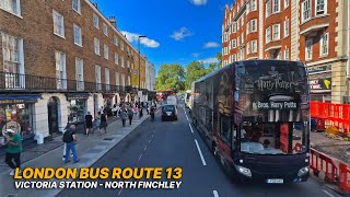 London Bus Route 13 Journey from Victoria Station to North Finchley [upl. by Asyram]