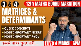 Determinants One Shot Class 12 Maths  Class 12th Chapter 4 NCERT Boards 202425 with Ushank Sir [upl. by Alarice665]