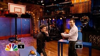 Thanksgiving Object Shootout with Josh Hutcherson Late Night with Jimmy Fallon [upl. by Yllatan]