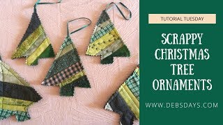 Learn How to Sew Scrappy Christmas Tree Ornaments from Fabric Scraps  DIY Project [upl. by Baerman374]