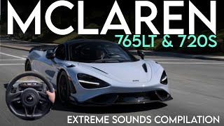 McLaren 720S amp 765LT Roaring Beasts Sound Compilation [upl. by Nahpos769]