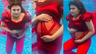 Venbas Underwater Maternity Photoshoot ❤  Farinas Pregnancy Photos  Barathi Kannamma Serial [upl. by Carr688]