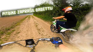 PITBIKE ZAPRÁŠIL BABETTU 210KOLEGA JAZDÍ NA PITBIKEMOTOVLOGJAZDA [upl. by Enoved]