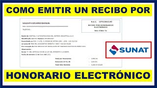 Como emitir un recibo por honorario electrónico  Sunat [upl. by Ahsika717]