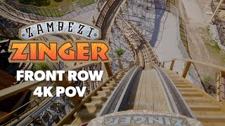 Zambezi Zinger Front Row 4K POV  Worlds of Fun [upl. by Farhi]