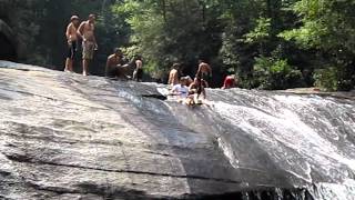 sliding down Turtleback Falls Dupont National Forest [upl. by Eeralih]