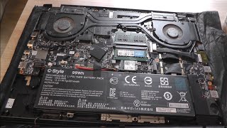 Cleaning and replacing thermal paste and disk on a Gigabyte AERO 17 KC 8RU6150SH laptop after 3 year [upl. by Akinimod]