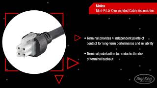 Molex MiniFit Overmolded Cable Assemblies  First Look [upl. by Wartow320]