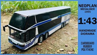 143 Scale Neoplan Megaliner 1995 Double Decker Bus Handmade Diorama Bus Model [upl. by Aekim]