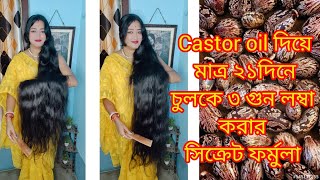 মাত্র ২১ দিনে castor oil দিয়ে চুল লম্বা করার গোপন টিপস যা কেউ দেয়না  Castor oil hairgrowth [upl. by Elston]