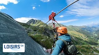 AlpinLine  La plus longue tyrolienne de Suisse romande [upl. by Annayar487]