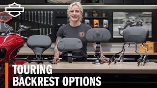 HarleyDavidson Touring Motorcycle Rider amp Passenger Backrest Options Overview [upl. by Ahsayn]