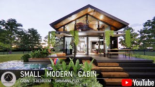 SMALL MODERN TROPICAL HOUSE  BLACK MODERN CABIN  TINY HOUSE by Q Architect [upl. by Fidelas]