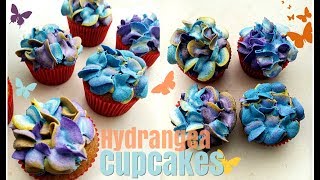 Buttercream Hydrangea Cupcakes  Marishas Couture [upl. by Etnohs]