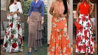 Most Beautiful Top Stylish Casual Long Floral Skirt Outfit For LadiesampGirls [upl. by Georgette]