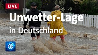 Unwetter in Deutschland  aktuelle Lage bei tagesschau24 [upl. by Barthel]