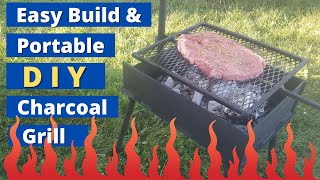 DIY Easy Build Portable Wood And Charcoal Barbecue Grill [upl. by Onifled]