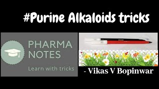 PURINE ALKALOIDS TRICKS  RRB PHARMACIST EXAM  GPAT  ESIC  PART29 [upl. by Oinafipe]