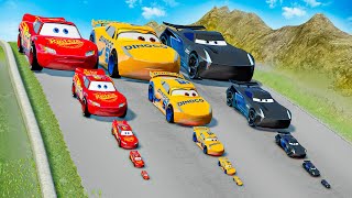 Big amp Small Cruz Ramirez vs Big amp Small Lightning Mcqueen vs Jackson Storm vs DOWN OF DEATH [upl. by Notna616]