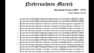 Niedersachsen  Marsch  Hermann Grote  Noten für Blasorchester  Partitions Orchestre dHarmonie [upl. by Cumings]