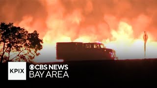 Rapid rise of Corral Fire near Tracy surprises emergency crews and residents [upl. by Molahs171]