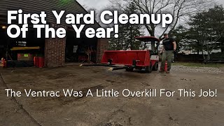 First Yard Cleanup Of The Year  Trying Out The Forks On The Ventrac [upl. by Lenroc705]