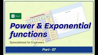 Spreadsheet for Engineers  Part 7 Power and Exponential functions  BME358C [upl. by Clari]