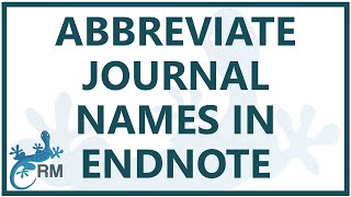 Endnote reference list How to abbreviate journal names using EndNote [upl. by Aibat26]