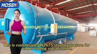 DN2673 Industrial steam rubber autoclave for rubber lining industry vulcanization [upl. by Ecirtemed]