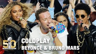 Coldplays FULL Pepsi Super Bowl 50 Halftime Show feat Beyoncé amp Bruno Mars  NFL [upl. by Eelreveb732]