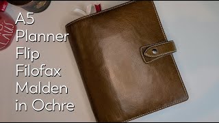 A5 Filofax Malden in Ochre Flip  My Holiday 2023 Setup [upl. by Umont]