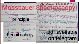 Mossbauer Spectroscopy defination complete notes spectroscopy chemistryviral chemistry [upl. by Garrity]