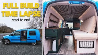 Micro Camper Van Conversion  DIY Full Build Time Lapse  VW Caddy [upl. by Atsyrhc60]