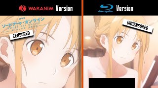 SAOOrdinal Scale  Asuna Bathroom Scene  Wakanim vs BluRay disc [upl. by Lebasi]