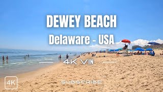 Dewey Beach Delaware USA  Beautiful Summer Day  Beach Walk 4K [upl. by Mccord]