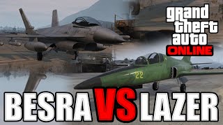 GTA 5 Besra vs Lazer GTAO SA Flight School Update Gameplay [upl. by Telfore]