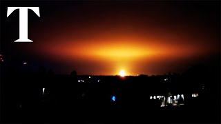 Fireball lights up sky after large explosion in Oxfordshire [upl. by Collimore]