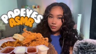 ASMR Popeyes Mukbang🍗CRUNCHY Eating Sounds [upl. by Ileana]