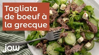 Recette de tagliata de bœuf à la grecque [upl. by Ruhtracm]