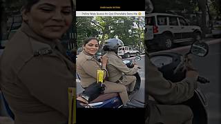 Police Reaction On Giving chocolate🥰shorts bike rider police giving chocolate girl reaction [upl. by Adnav]