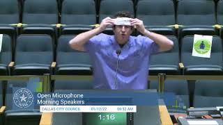 Vaccination Rap Song by YouTuber at City Council Dallas [upl. by Engelhart]