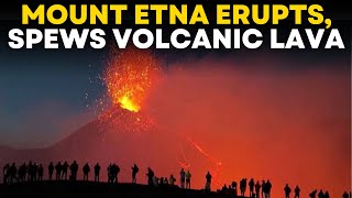 Mount Etna LIVE  Drone video shows Europe’s most active volcano roaring with lava  Times Now LIVE [upl. by Janeen914]