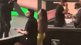 Samantha Irvin sings DX theme at WWE Raw Atlanta 71723 [upl. by Rednazxela816]