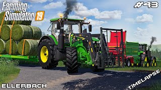 Making grass bales amp spreading manure  Animals on Ellerbach  Farming Simulator 19  Episode 43 [upl. by Nellaf68]