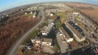 Flyover footage of Clarksville tornado damage [upl. by Ennovoj]