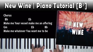 New Wine  Piano Tutorial  Bb [upl. by Iaj]