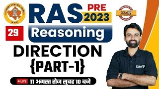 RAS PREMAINS 2023  REASONING CLASSES  DIRECTION PART  1  REASONING BY SURENDRA SIR [upl. by Lawan]