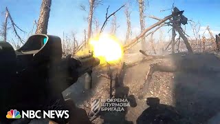 Dramatic battle video shows Ukrainian raid on Russian trenches near Bakhmut [upl. by Yeslehc]