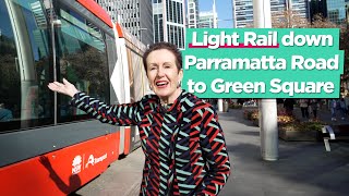 Light Rail down Parramatta Road to Green Square [upl. by Sillihp]