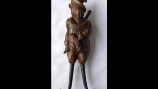 Black Forest Carved Fruitwood and Horn Musical Coat Hook  UKAA [upl. by Ttekcirc604]